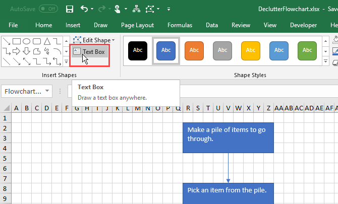 فلوچارت در اکسل / flowchart in excel