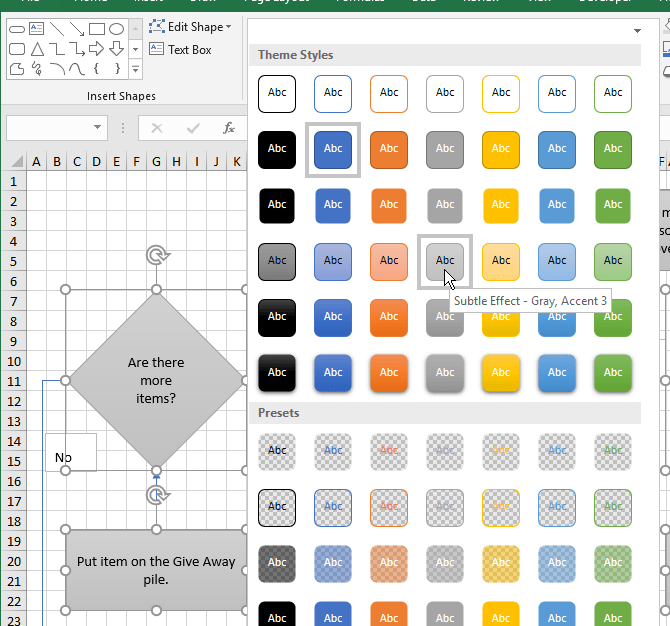 فلوچارت در اکسل / flowchart in excel