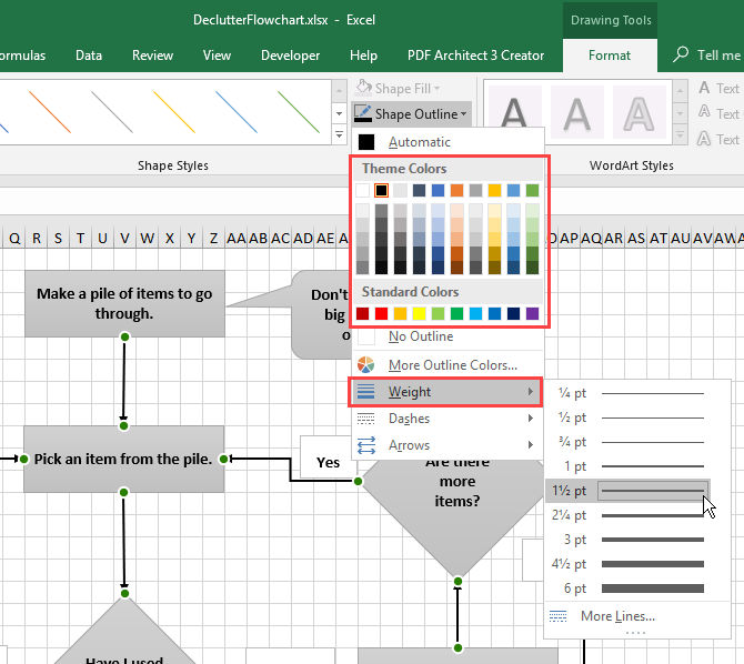 فلوچارت در اکسل / flowchart in excel