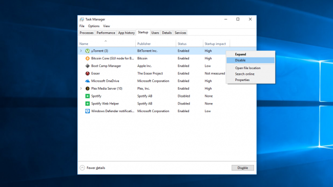 Speedup windows
