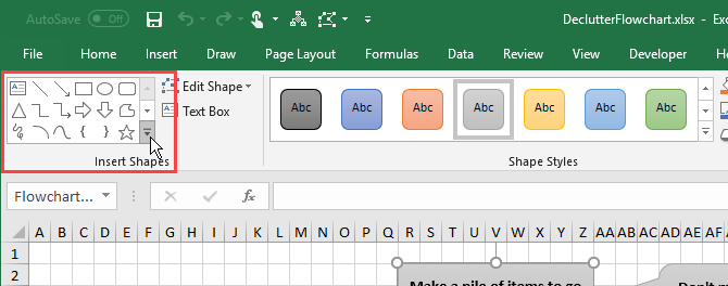 فلوچارت در اکسل / flowchart in excel