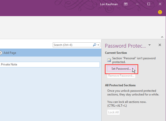 رمز گذاری در onenote / passwordk protecting in onenore