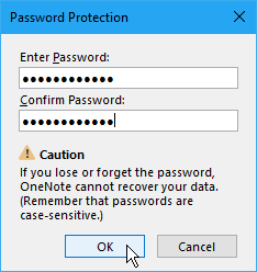 رمز گذاری در onenote / passwordk protecting in onenore
