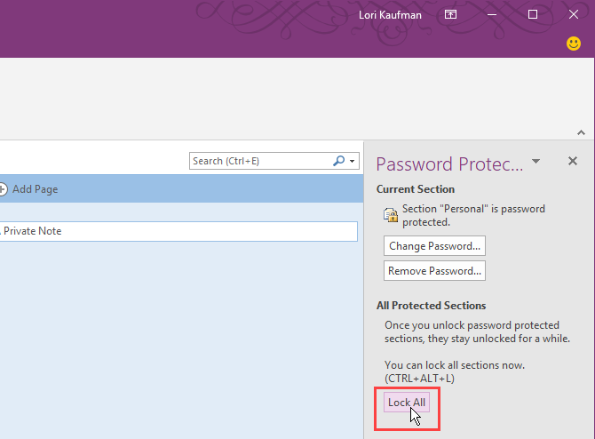 رمز گذاری در onenote / passwordk protecting in onenore