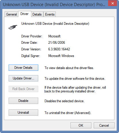 USB drive not recognised