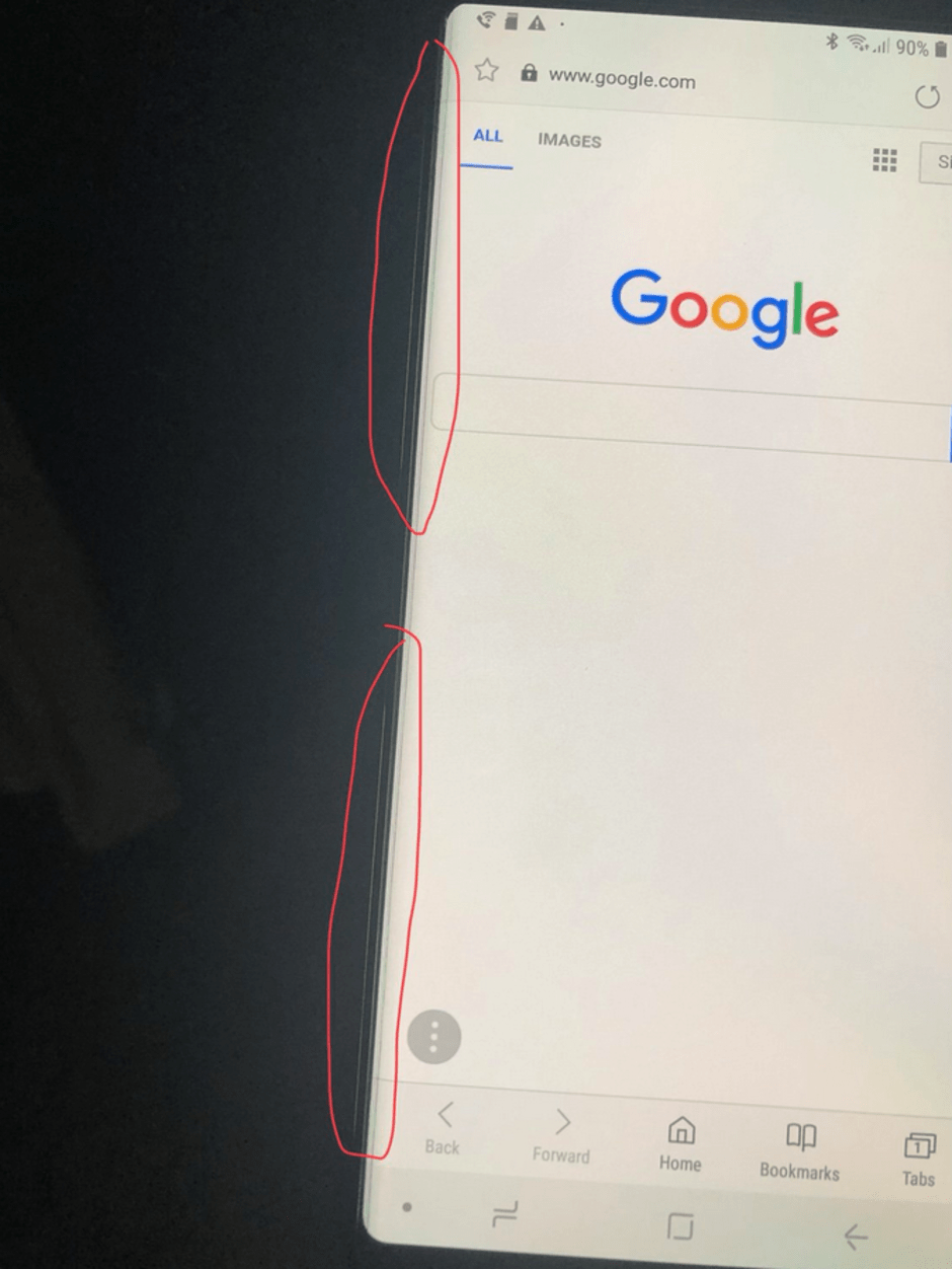 Galaxy Note 9 / گلکسی نوت 9 سامسونگ نقص نشت نور