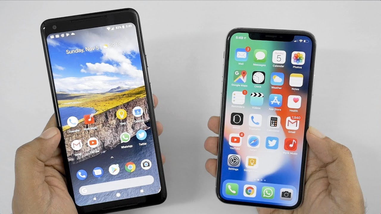 iphone x vs google pixel 2 xl / آیفون 10 در برابر گوگل پیکسل 2 ایکس ال