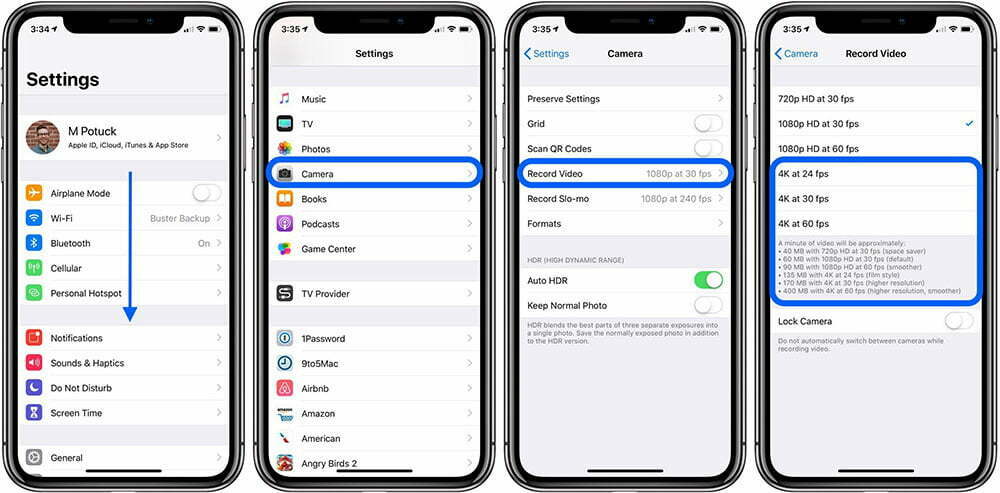 4k video iphone / آیفون ویدیوی 4K