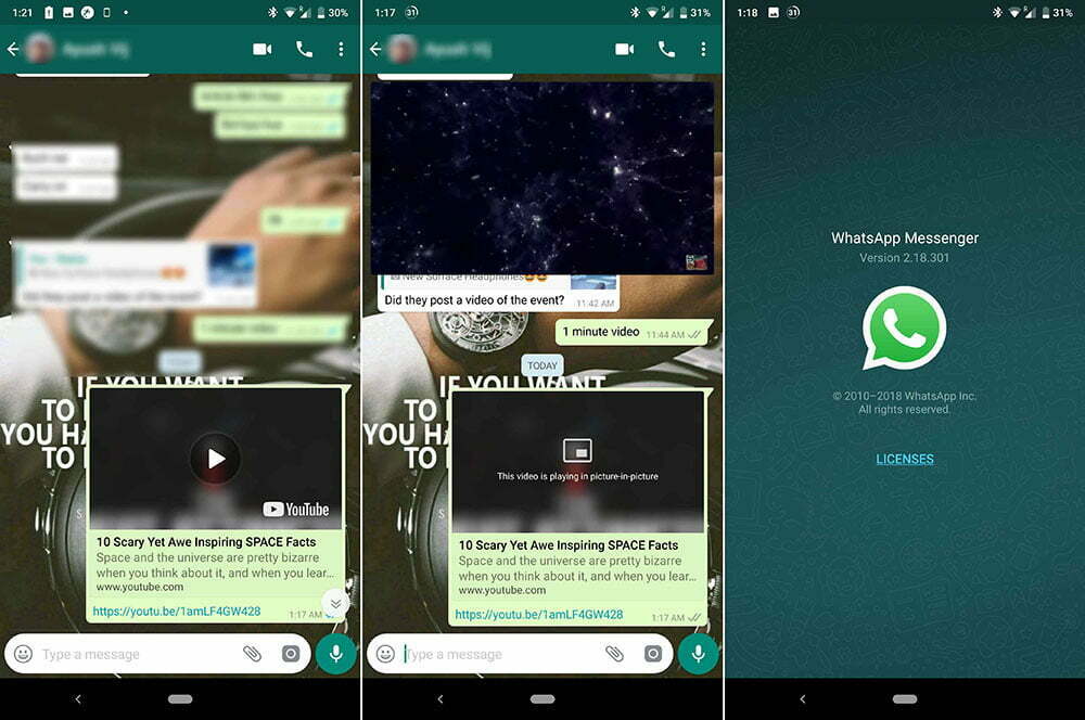 واتس اپ تصویر در تصویر / WhatsApp