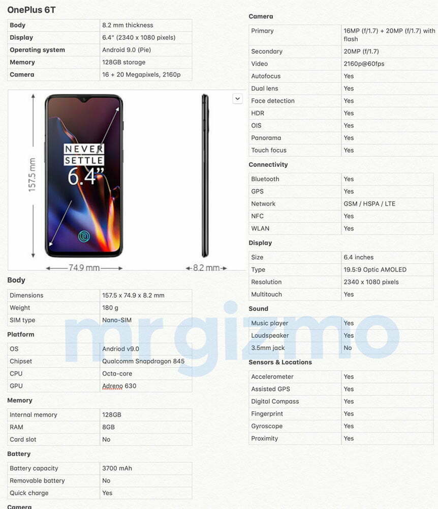 OnePlus 6T / وان پلاس 6T