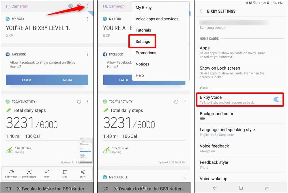 غیرفعال کردن بیکسبی در گلکسی نوت 9 / disable bixby voice
