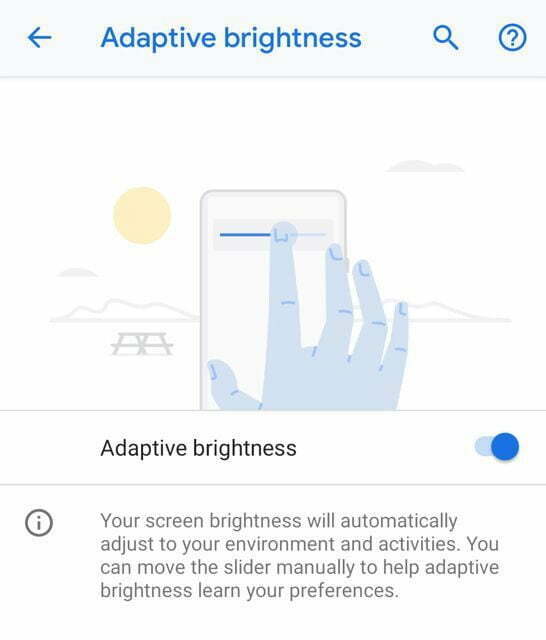 تنظیم روشنایی صفحه نمایش/ روشنایی تطبیقی/ Adaptive Brightness