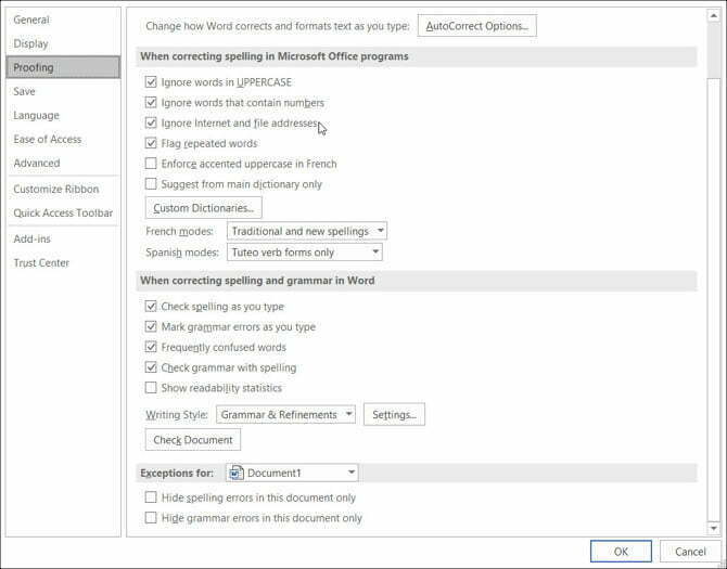 تنظیمات Proof در مایکروسافت ورد / Proof Setting in Microsoft word