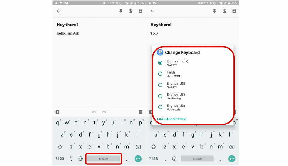 تغییر زبان نوشتن در جی بورد/Search inside the Gboard