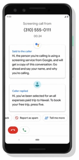 قابلیت اسکرین کال گوگل / Google screen call
