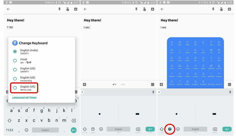 morse code mode inside Gboard/ کد مورس در جیبورد
