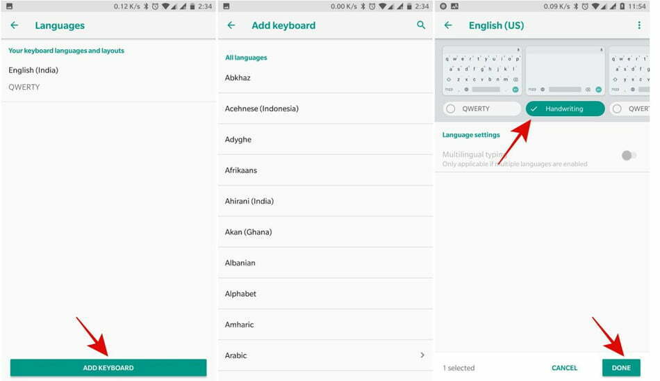 handwriting in Gboard/ دست خط در جی بورد