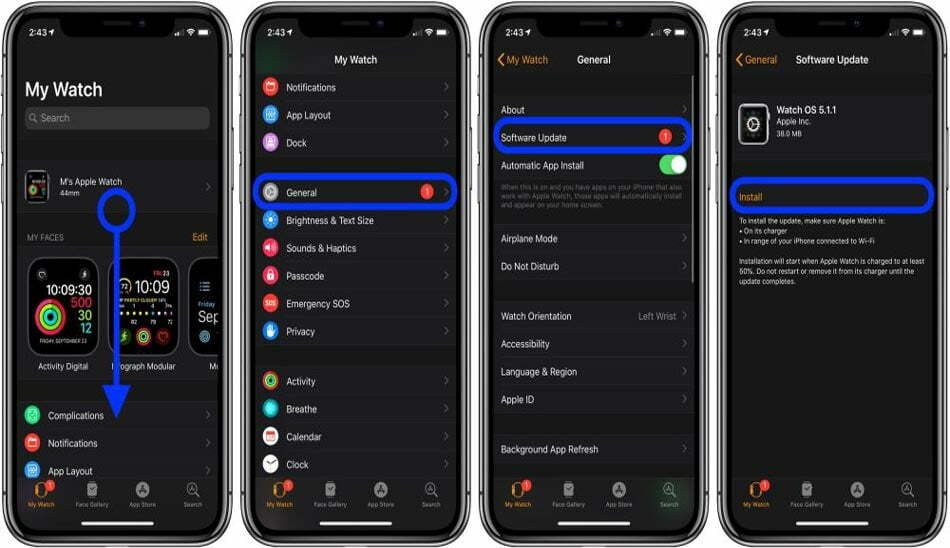 آپدیت اپل واچ/apple watch update