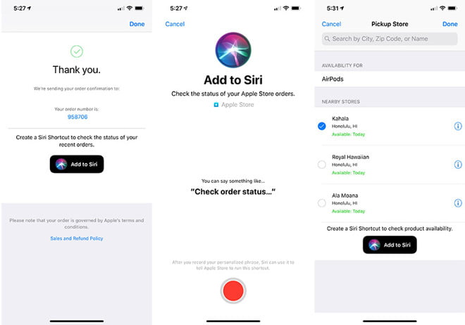 siri shortcuts in apple store / میانبرهای سیری در اپل استور