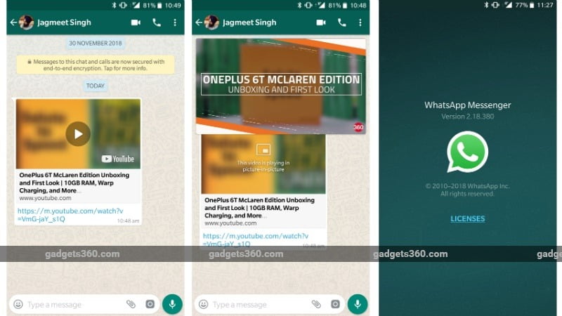 whatsapp / واتساپ / حالت تصویر در تصویر