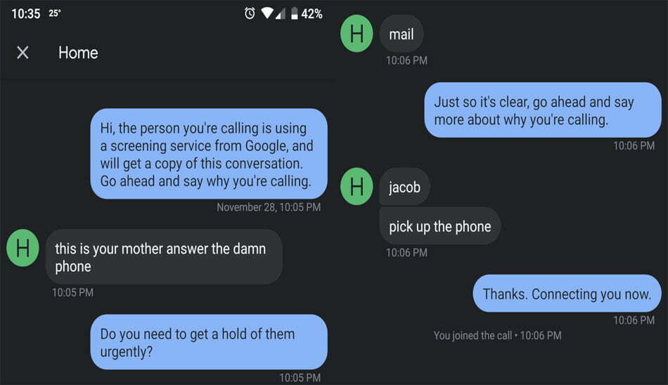 کال اسکرین/call screen