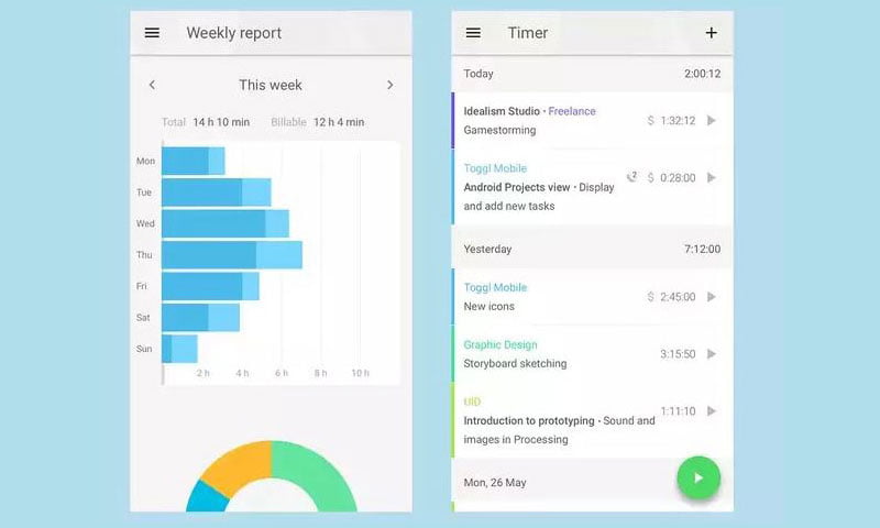 Toggl App/ اپلیکیشن تاگل