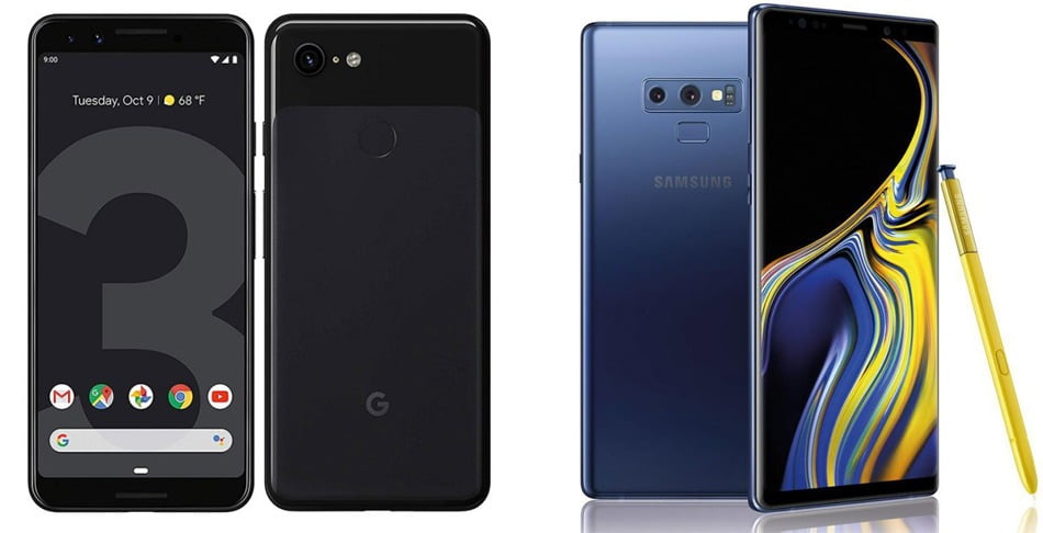 پیکسل 3 و سامسونگ گلکسی نوت 9/ samsung galaxy note 9 and pixel 3