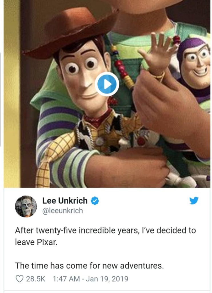 Lee Unkrich tweet / توئیت لی آنکریچ