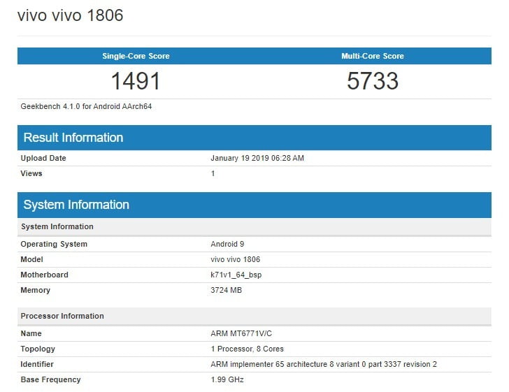 Vivo V11i / ویوو V11i