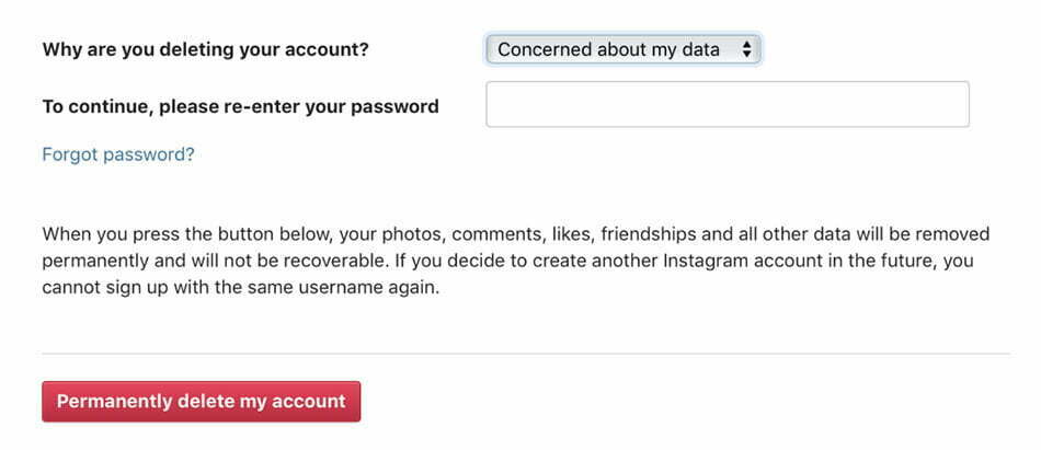 حذف اکانت اینستاگرام / Delete Instagram Account