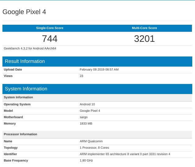 بنچمارک گوگل پیکسل 4 / google pixel 4 benchmark