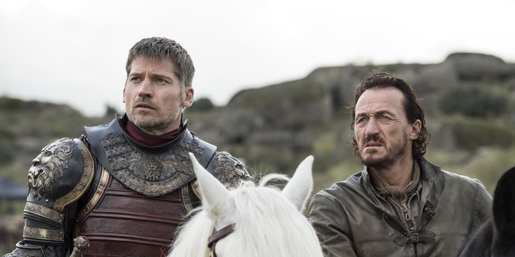 تئوری های گیم اف ترونز / Nikolaj-Coster-Waldau-as-Jaime-Lannister-and-Jerome-Flynn-as-Bronn-in-Game-of-Thrones