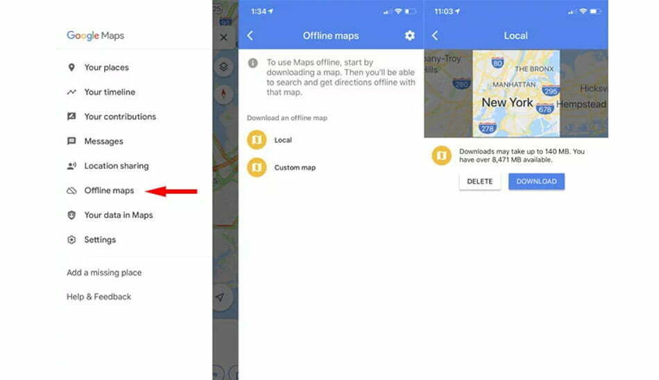 نقشه های آفلاین در گوگل مپ / گوگل مپ آفلاین/ offline-maps