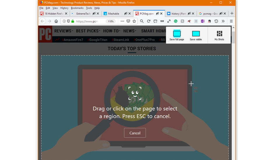 screen-shot/اسکرین شات در فایرفاکس