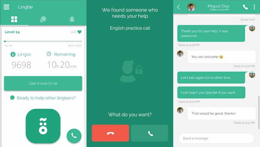 lingbe / اپلیکیشن یادگیری زبان