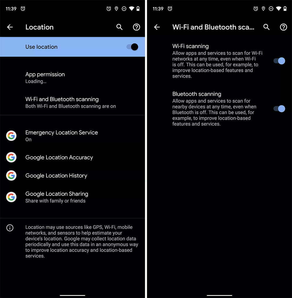 location setting in android/ تنظیمات موقعیت مکانی در اندروید