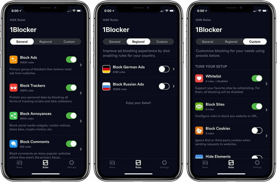 بهترین اپلیکیشن های آیفون/ 1Blocker-X