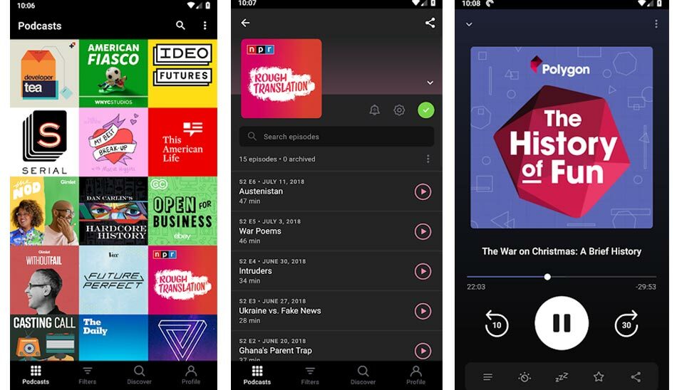 بهترین اپلیکیشن پادکست پاکت کست / Pocket-Casts
