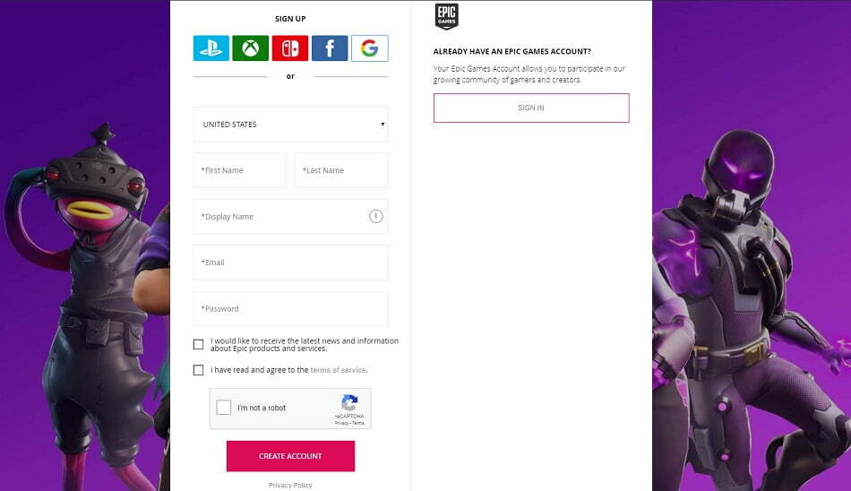 fortnite account / ساخت اکانت اپیک گیمز برای فورتنایت