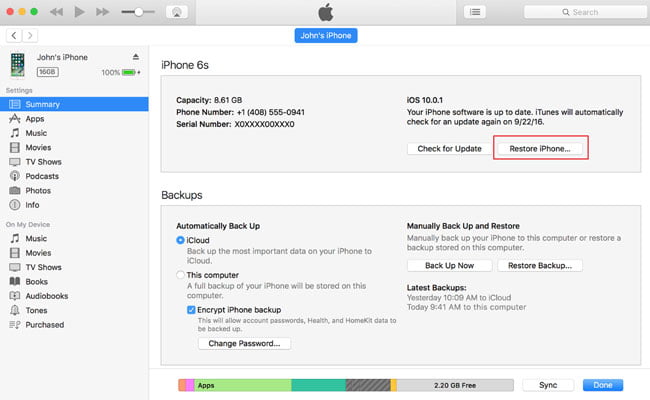 Restore-iPhone-on-iTunes / بازگردانی اطلاعات آیفون از طریق آیتونز / دلایل شارژ نشدن آیفون
