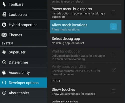 گزینه Developer Options در اندروید/ANDROID DEVELOPER OPTIONS