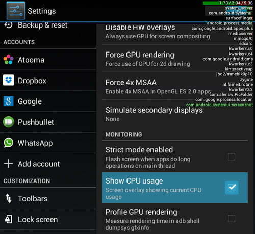 گزینه Developer Options در اندروید/ANDROID DEVELOPER OPTIONS