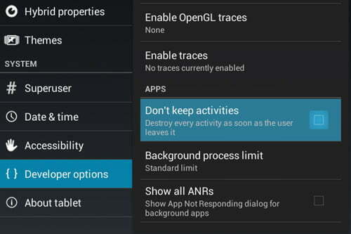 گزینه Developer Options در اندروید/ANDROID DEVELOPER OPTIONS