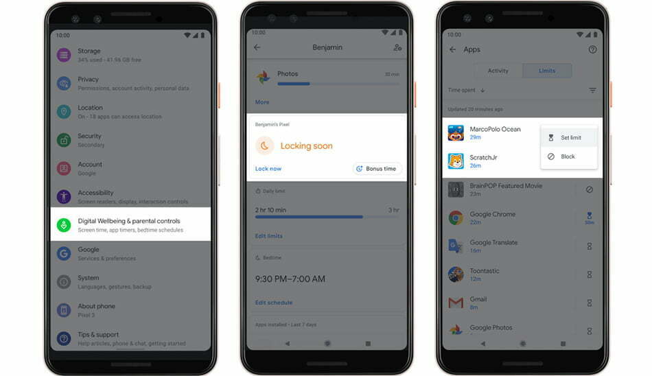 Digital-wellbeing and parental controls/ کنترل والدین در اندروید 10 و سلامت دیجیتال