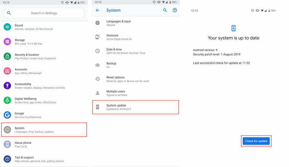 android updatae/ آپدیت اندروید