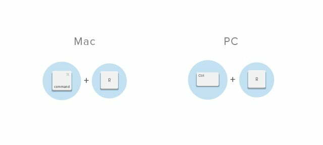 Reload Current Page / کلید میانبر بارگذاری مجدد صفحه کروم