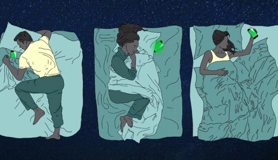 sleeping next to phone/خوابیدن در کنار گوشی