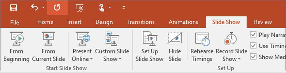 slideshow-tab/ برگه اسلاید شو در پاورپوینت
