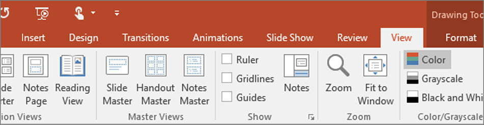 تب ویو در پاورپوینت/ view-tab-in-powerpoint