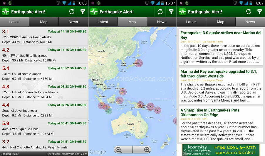 نرم افزار زلزله نگار / Earthquake-Alert-App2